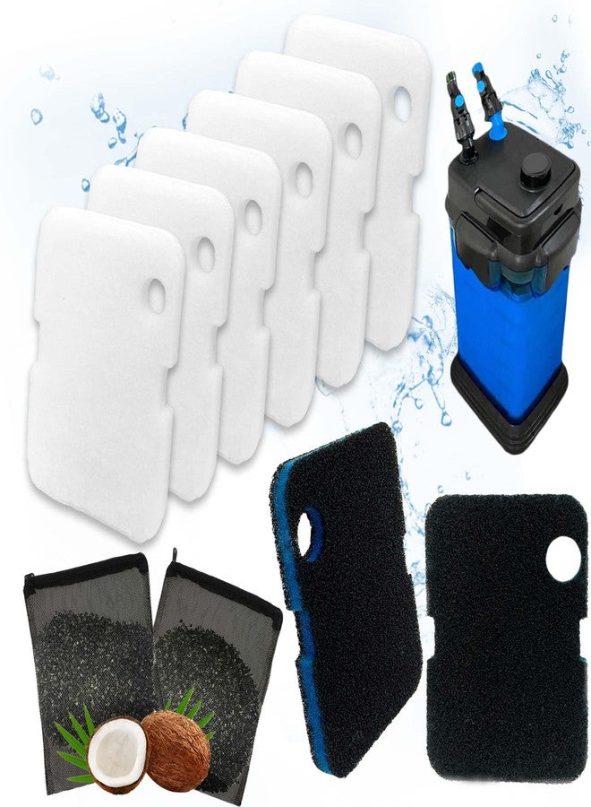 PurifyLogix Replacement Canister Filter Pads for Cascade 700/1000 CCF2UL/CCF3UL Generic Aquarium Floss Media, 2 Upgraded Activated Carbon-Coarse-Activated Carbon Filter Pads and 6 White Floss (8) - Image 1